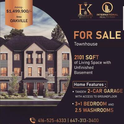 TOWNHOUSE FOR SALE IN OAKVILLE